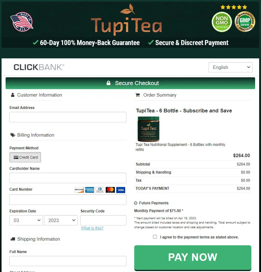 Ikaria Lean Belly Juice Tupi Tea Order Page